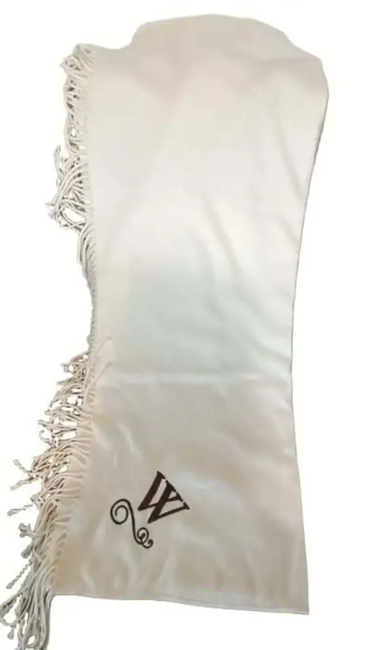 Pottery Barn White Fringe Blanket Throw W Monogram 50x60